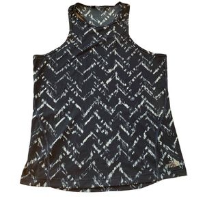 The North Face On-The-Go Navy Blue and White Chevron Racerback Tank Size Large